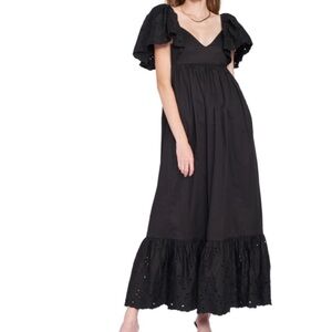 En Saison Barnette Maxi Dress Anthro Tuckernuck Black Puff Sleeve wedding